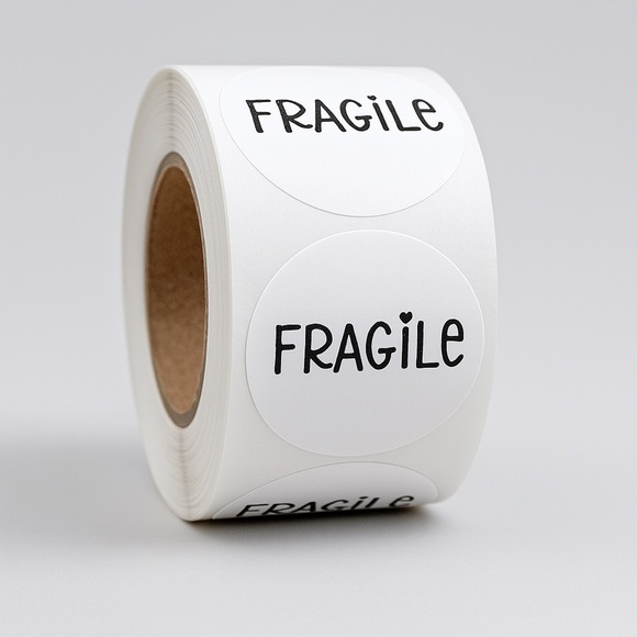 Fragile Packaging Labels 1 inch – 100 stickers labels - Picture 1 of 2